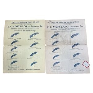 EC Atkins Co 1900s Styles Teeth Chisel Bit Saws Catalog Page Industrial Ephemera
